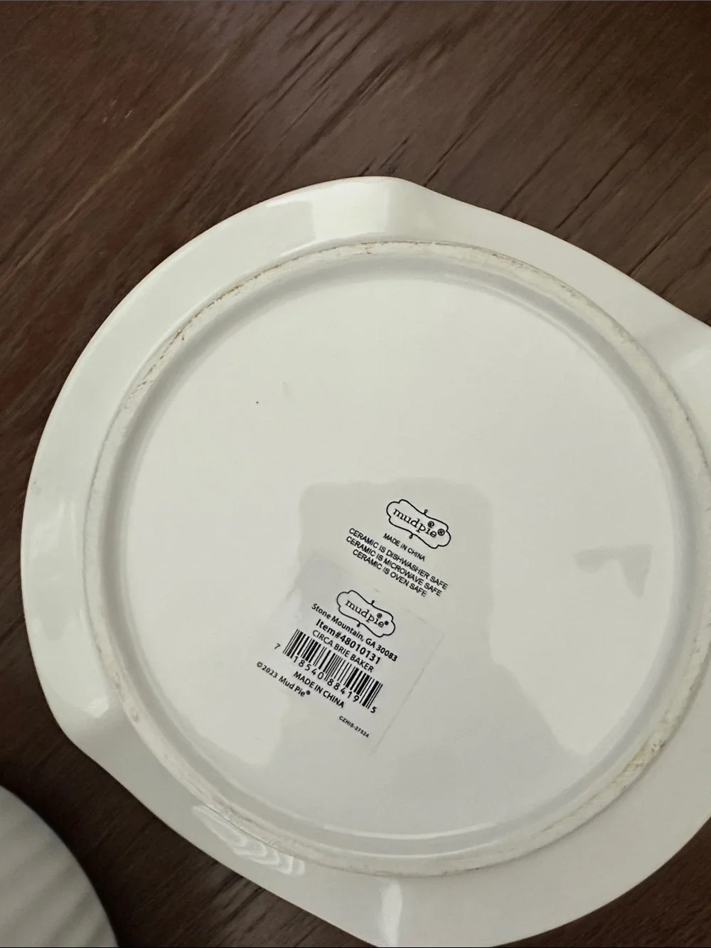 New Mudpie Ceramic Brie Baker with 'Everything's gonna brie alright'